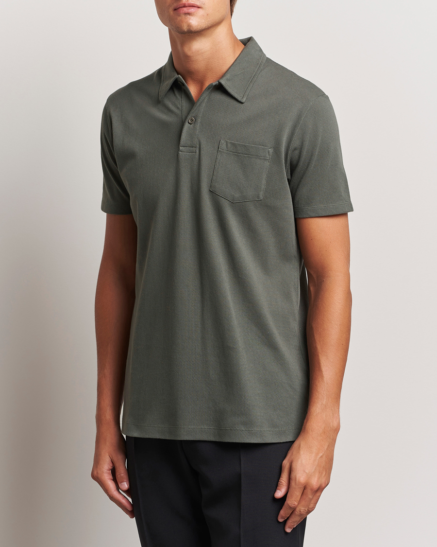 Herren |  | Sunspel | Riviera Polo Shirt Drill Green