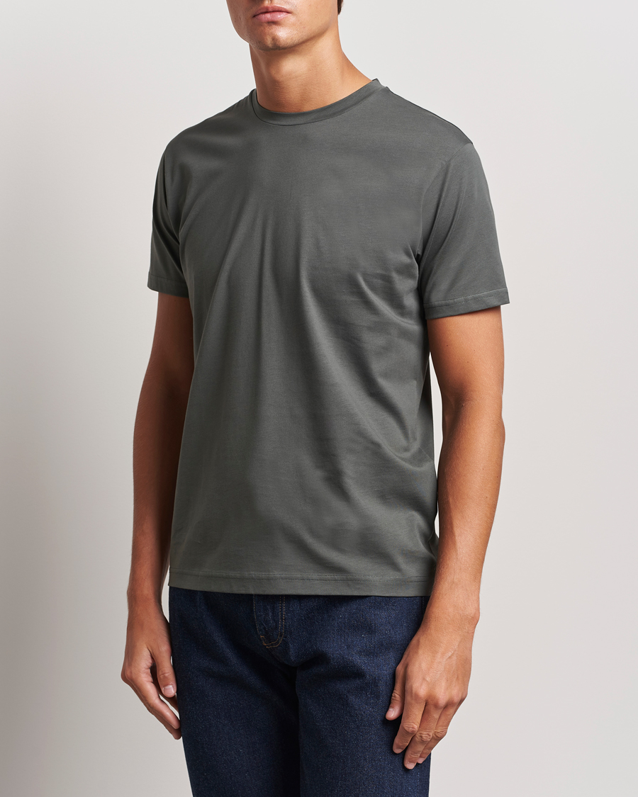 Herren |  | Sunspel | Riviera Organic Tee Drill Green