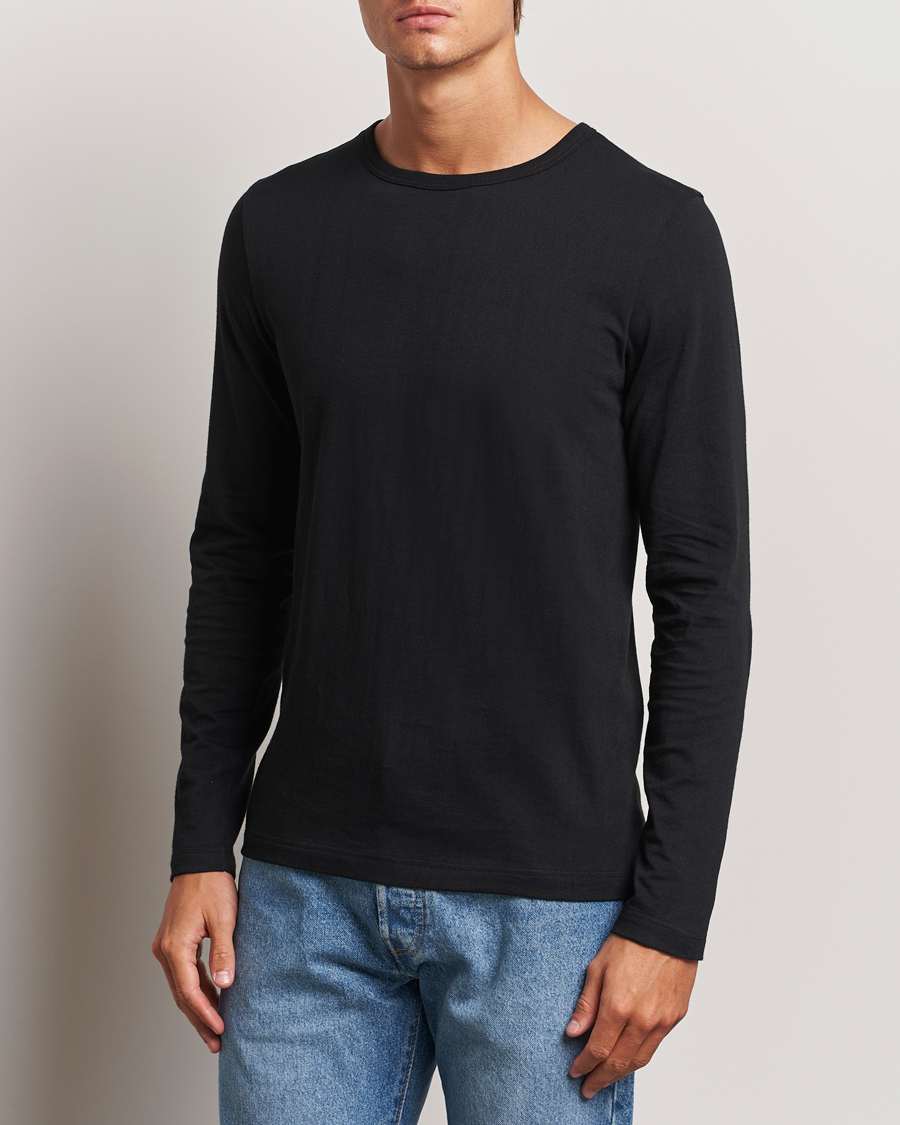 Herren |  | Merz b. Schwanen | 1950s Classic Loopwheeled Longsleeve T-Shirt Black