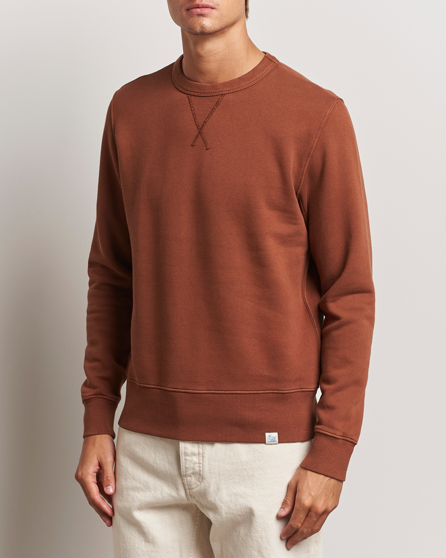 Herren | Sweatshirts | Merz b. Schwanen | Vintage Fleece Crew Neck Sweatshirt Chestnut