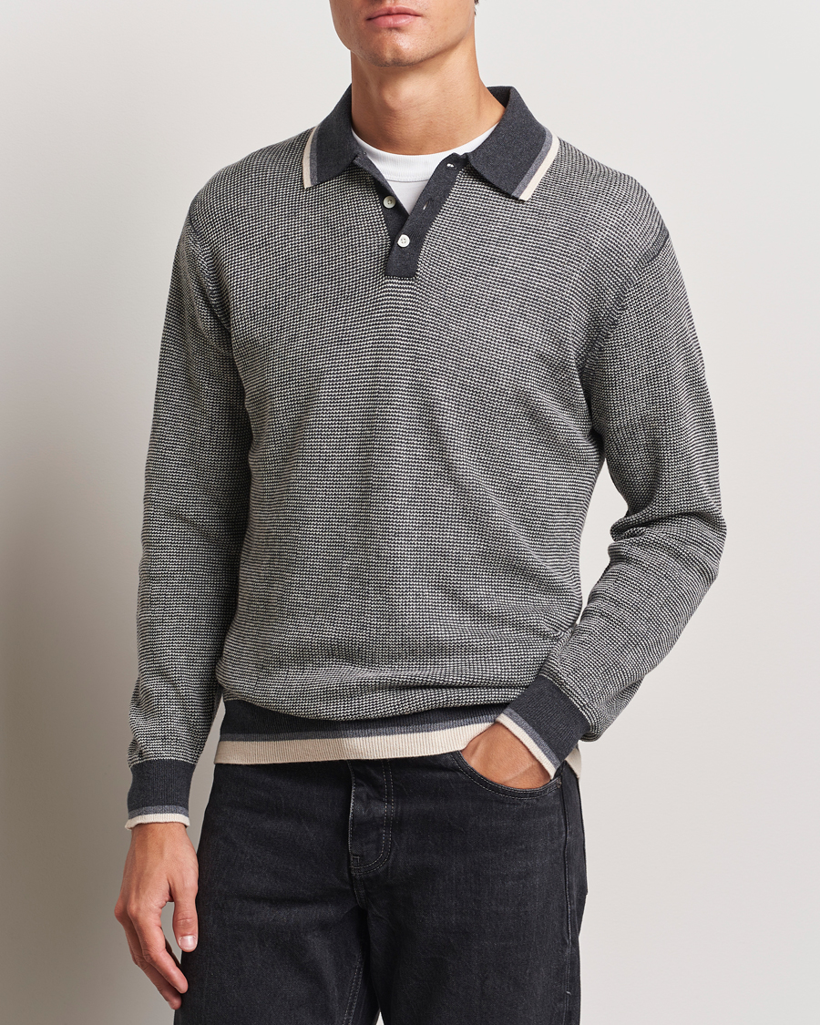 Herren |  | BEAMS PLUS | Collar Line Knitted Polo Charcoal