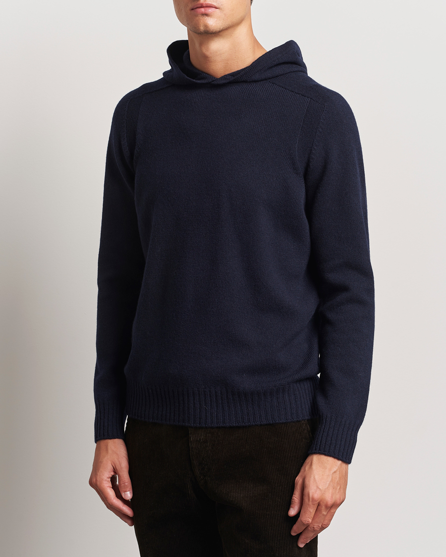 Herren |  | Gran Sasso | Wool Hoodie Navy