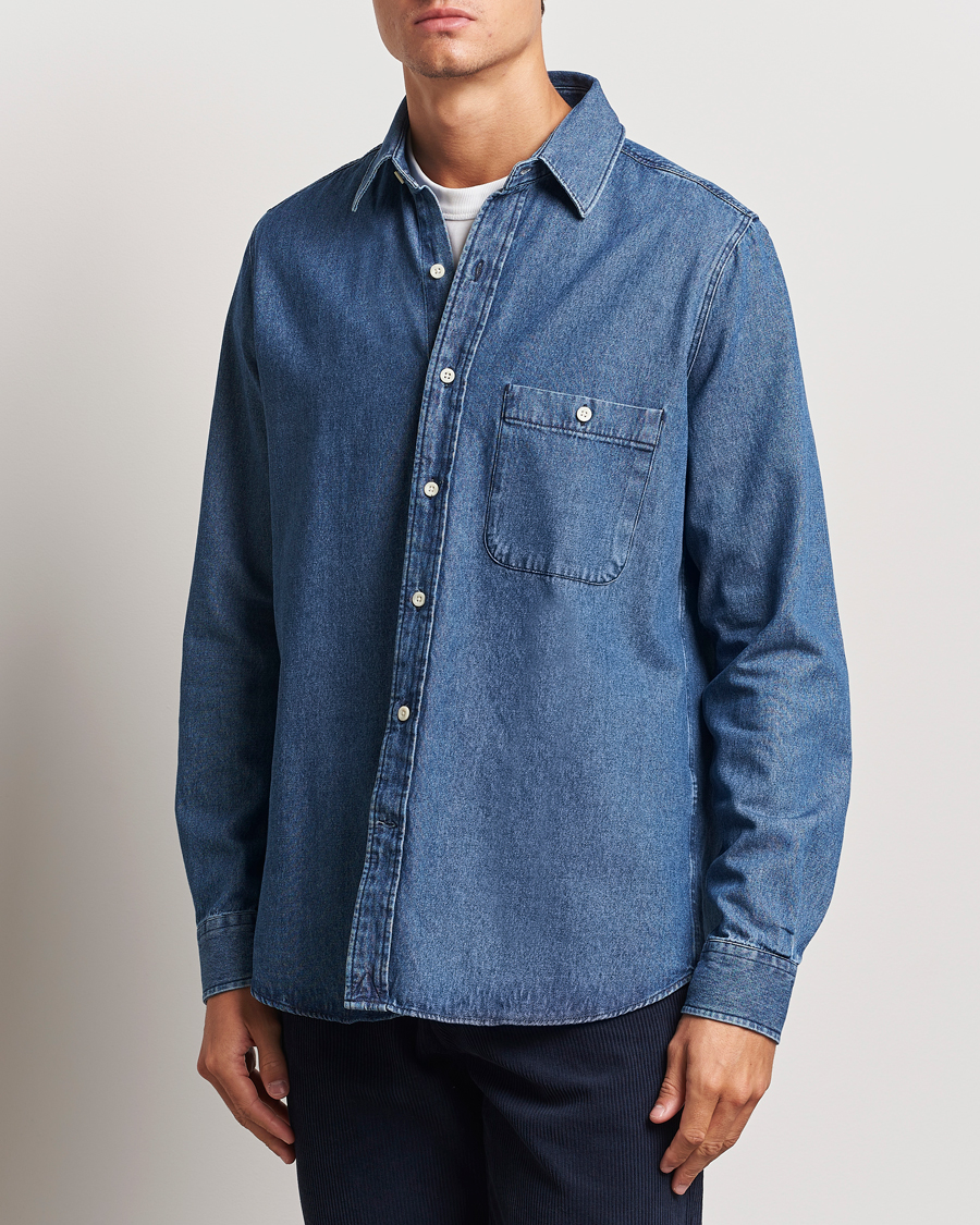 Herren |  | A Day\'s March | Mason Sturdy Denim Shirt Indigo Blue