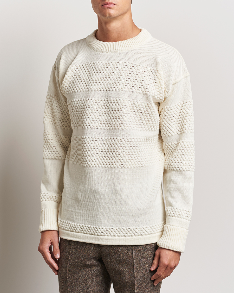 Herren |  | S.N.S. Herning | Fisherman Wool Crew Neck Sweater Natural White