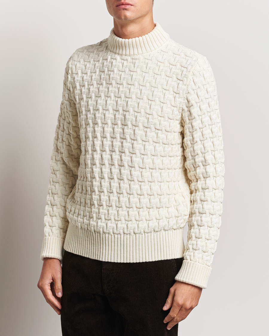 Herren |  | S.N.S. Herning | Stark Wool Cable Knit Sweater Natural White