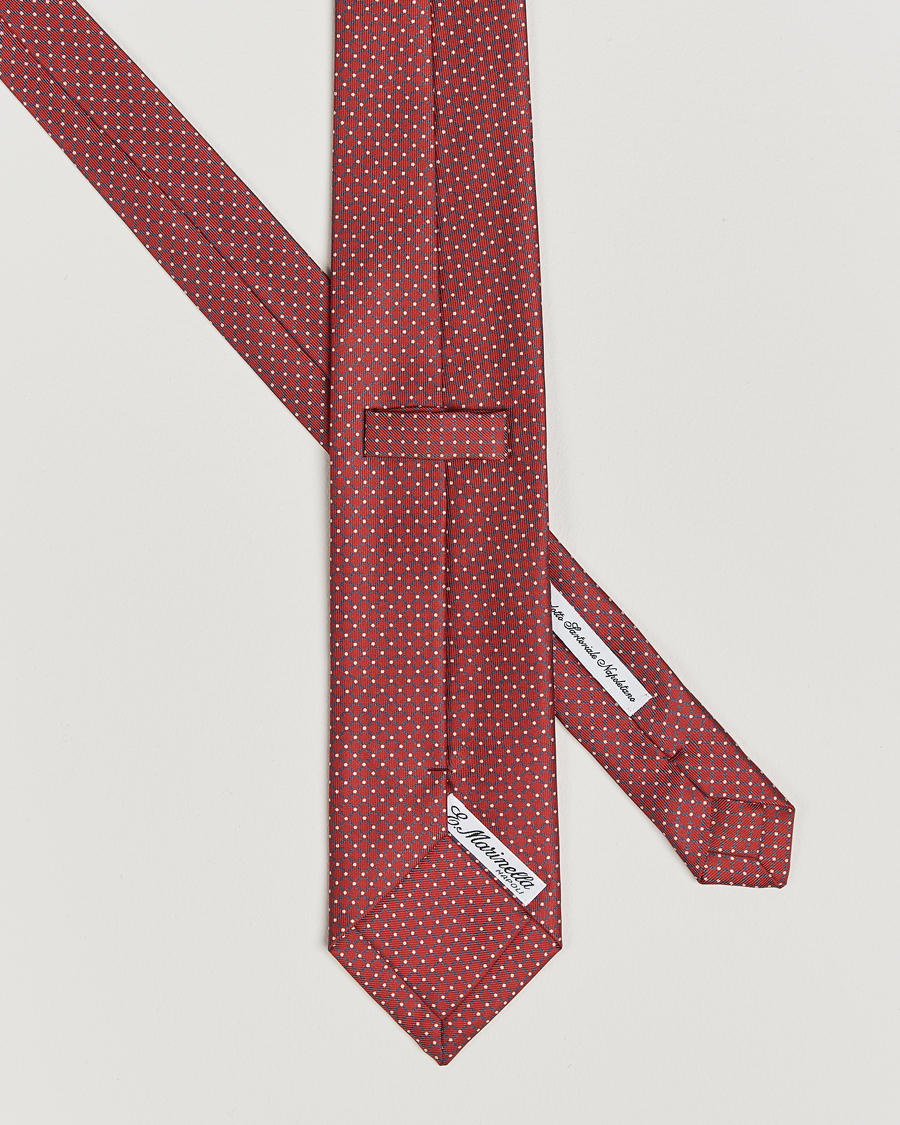 Herren |  | E. Marinella | 3-Fold Printed Silk Tie Burgundy