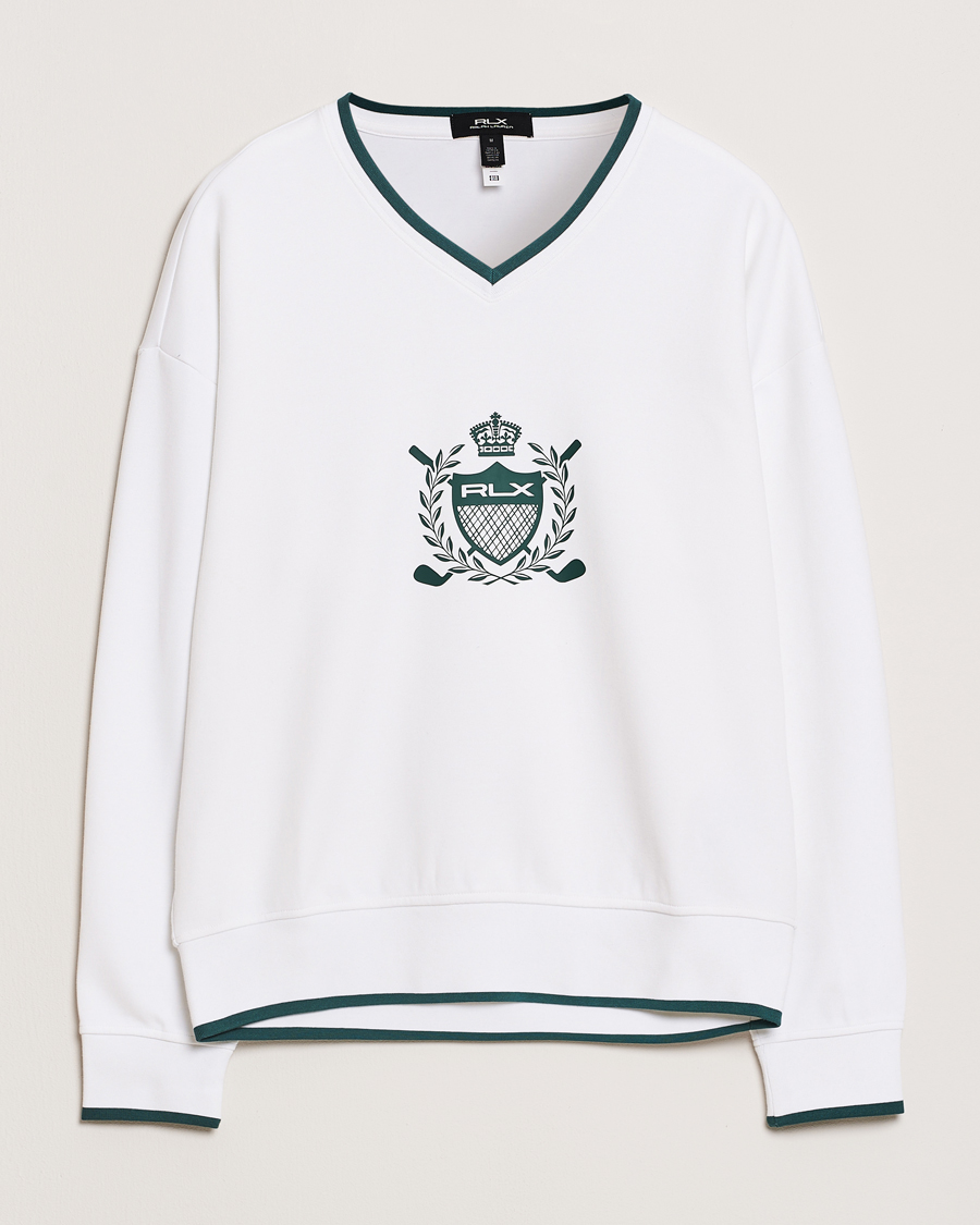 Herren | Pullover | RLX Ralph Lauren | Active Sweatshirt Ceramic White/Kelly Green