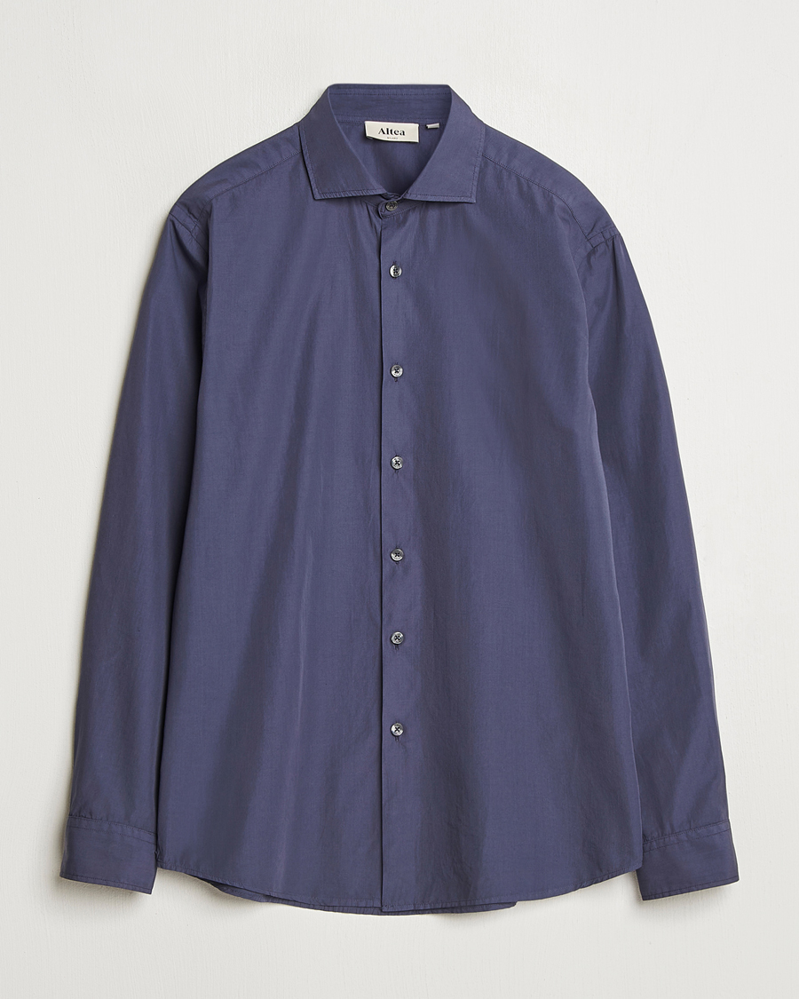 Herren | Hemden | Altea | Washed Poplin Sport Shirt Dark Blue