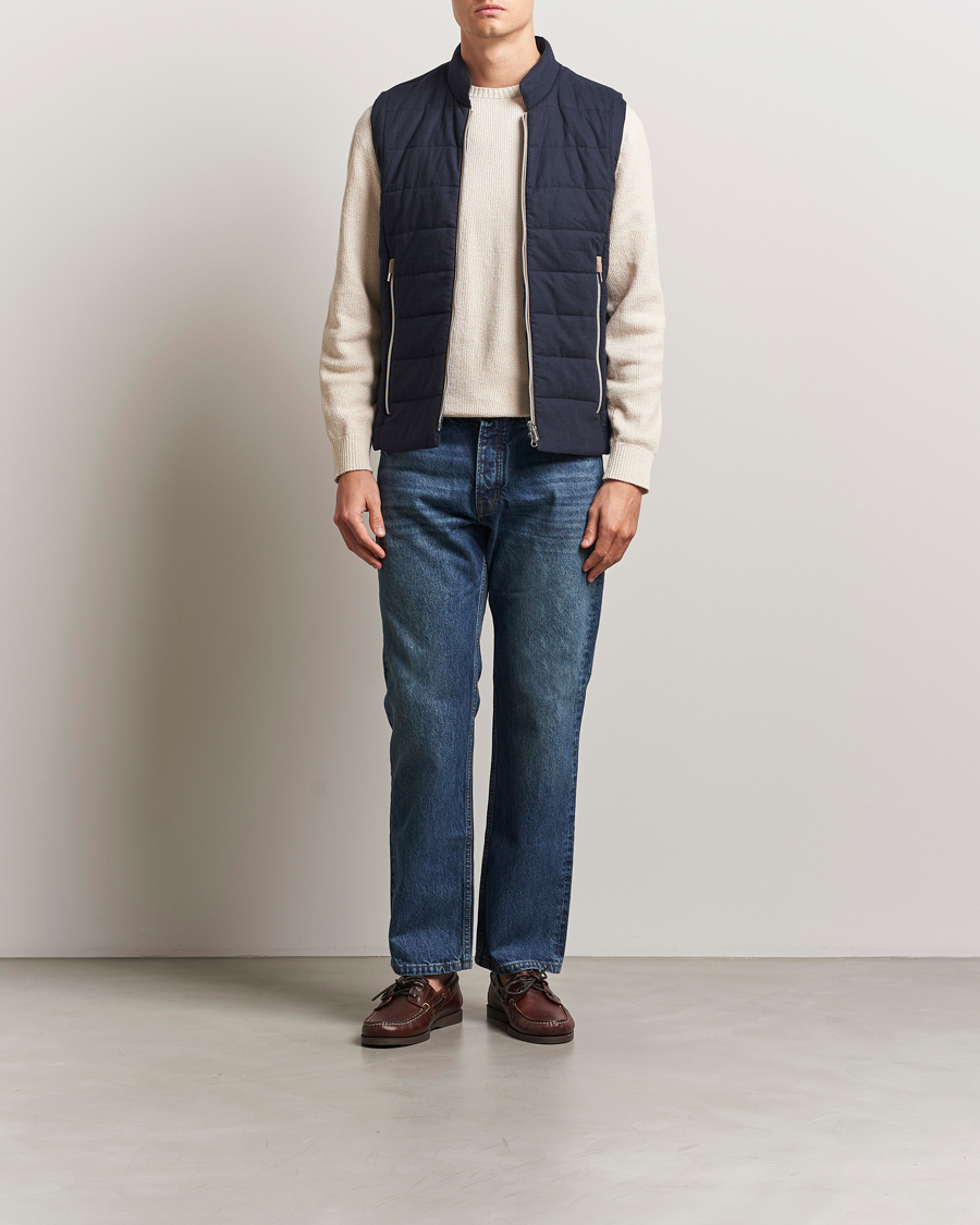 Herren | Jacken | Stenströms | Linen/Alcantar Vest Navy