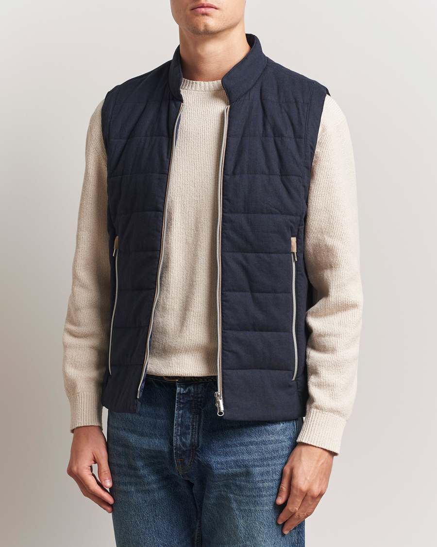 Herren | Jacken | Stenströms | Linen/Alcantar Vest Navy