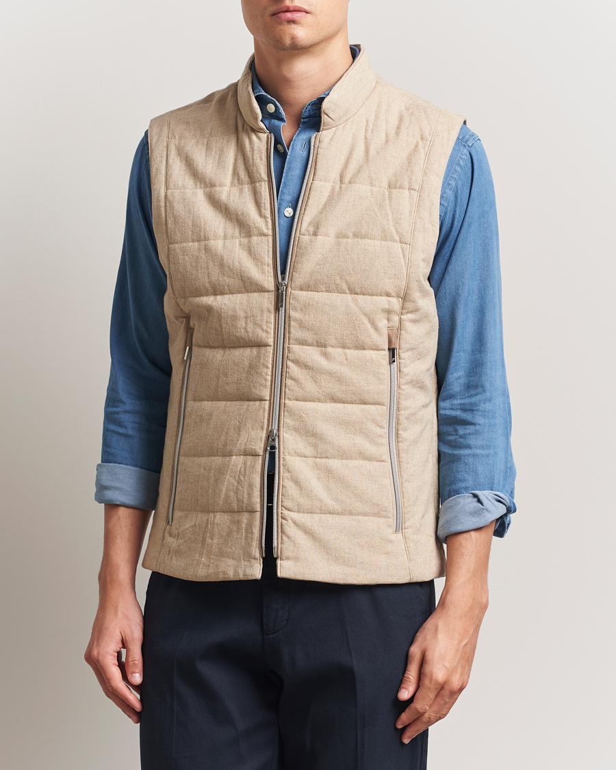 Herren | Jacken | Stenströms | Linen/Alcantar Vest Beige