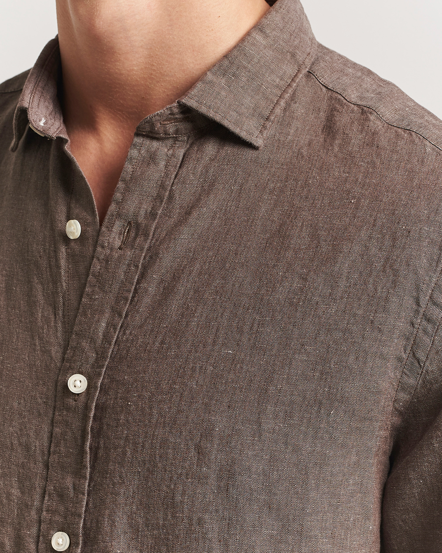 Herren | Hemden | Charles Tyrwhitt | Pure Linen Slim Fit Shirt Mocha