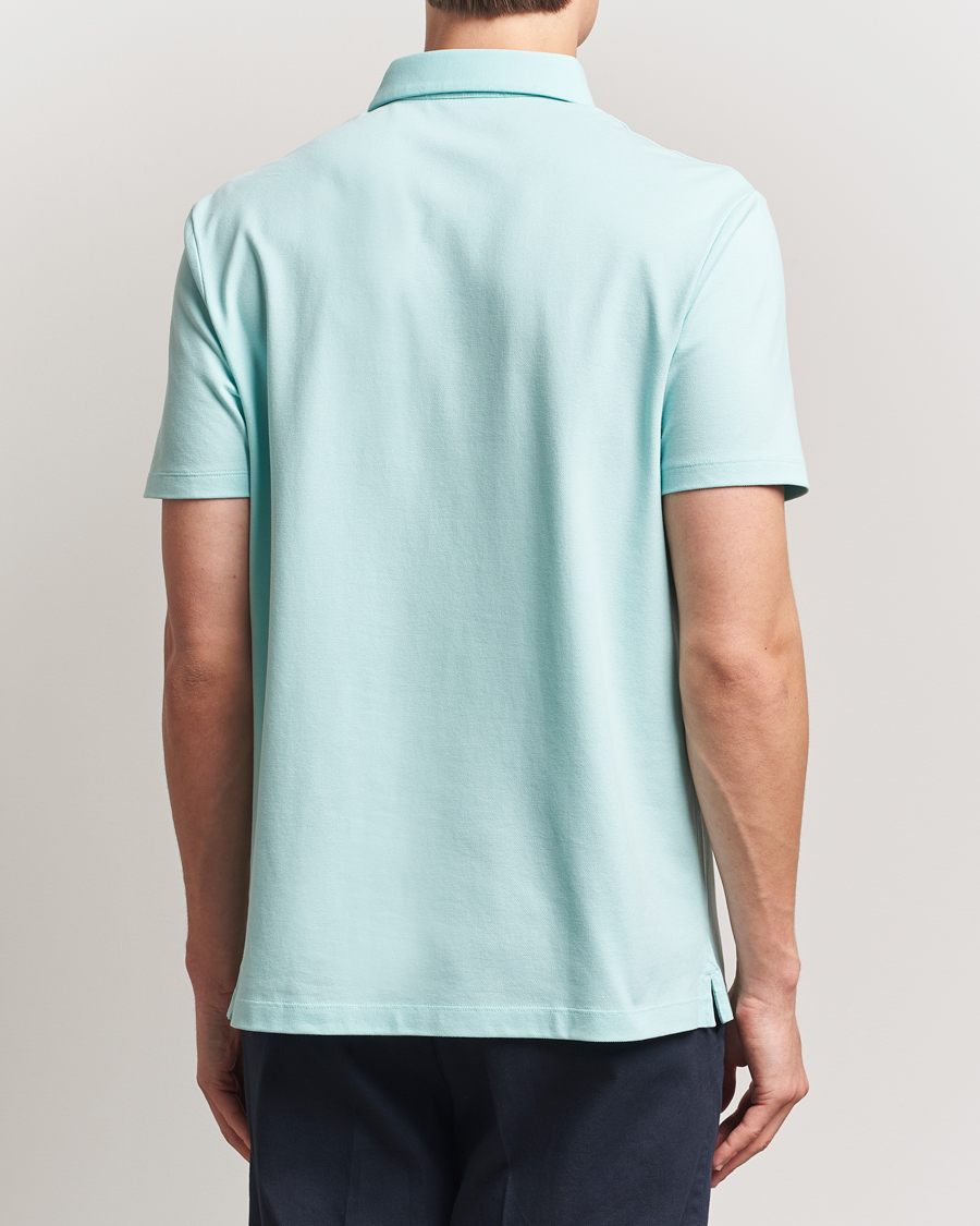 Herren | Poloshirts | Charles Tyrwhitt | Short Sleeve Cotton Pique Polo Aqua