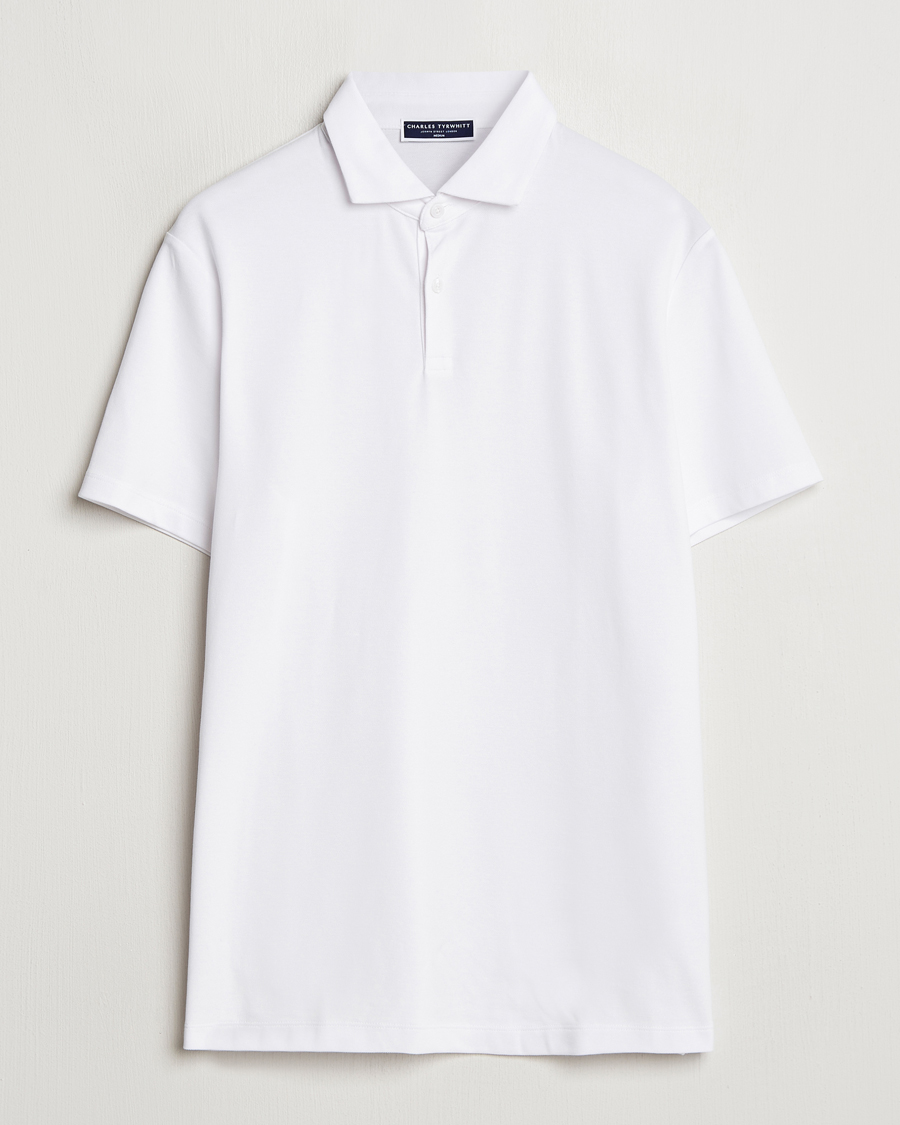 Herren | Poloshirts | Charles Tyrwhitt | Short Sleeve Cotton Pique Polo White