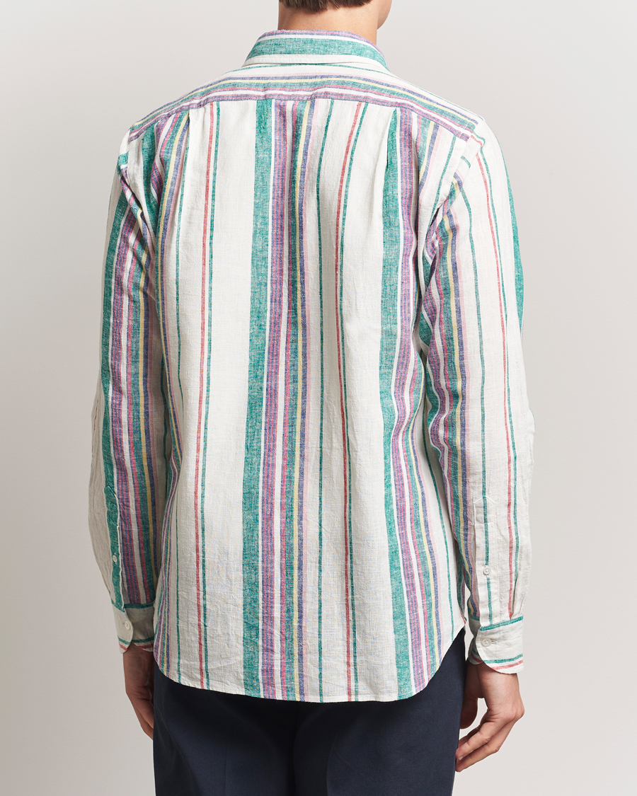 Herren | Hemden | Drake's | Striped Linen/Cotton Summer Shirt Multi