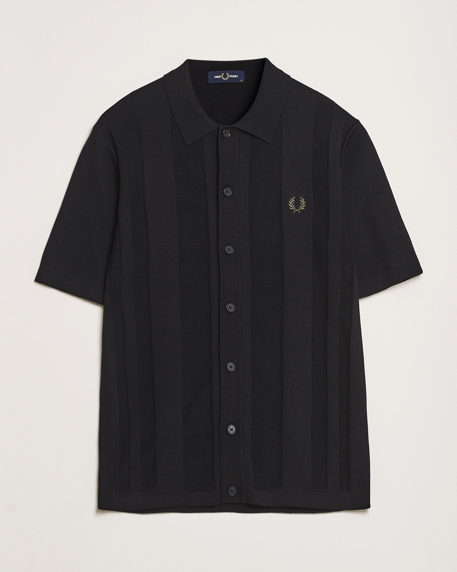 Herren | Hemden | Fred Perry | Knitted Short Sleeve Shirt Black