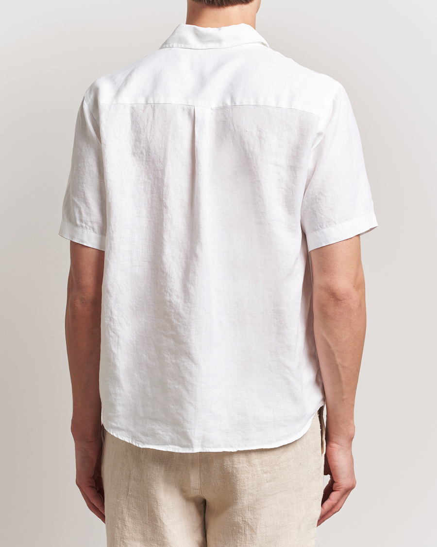 Herren | Hemden | Colorful Standard | Garment Dyed Linen Short Sleeve Shirt Optical White