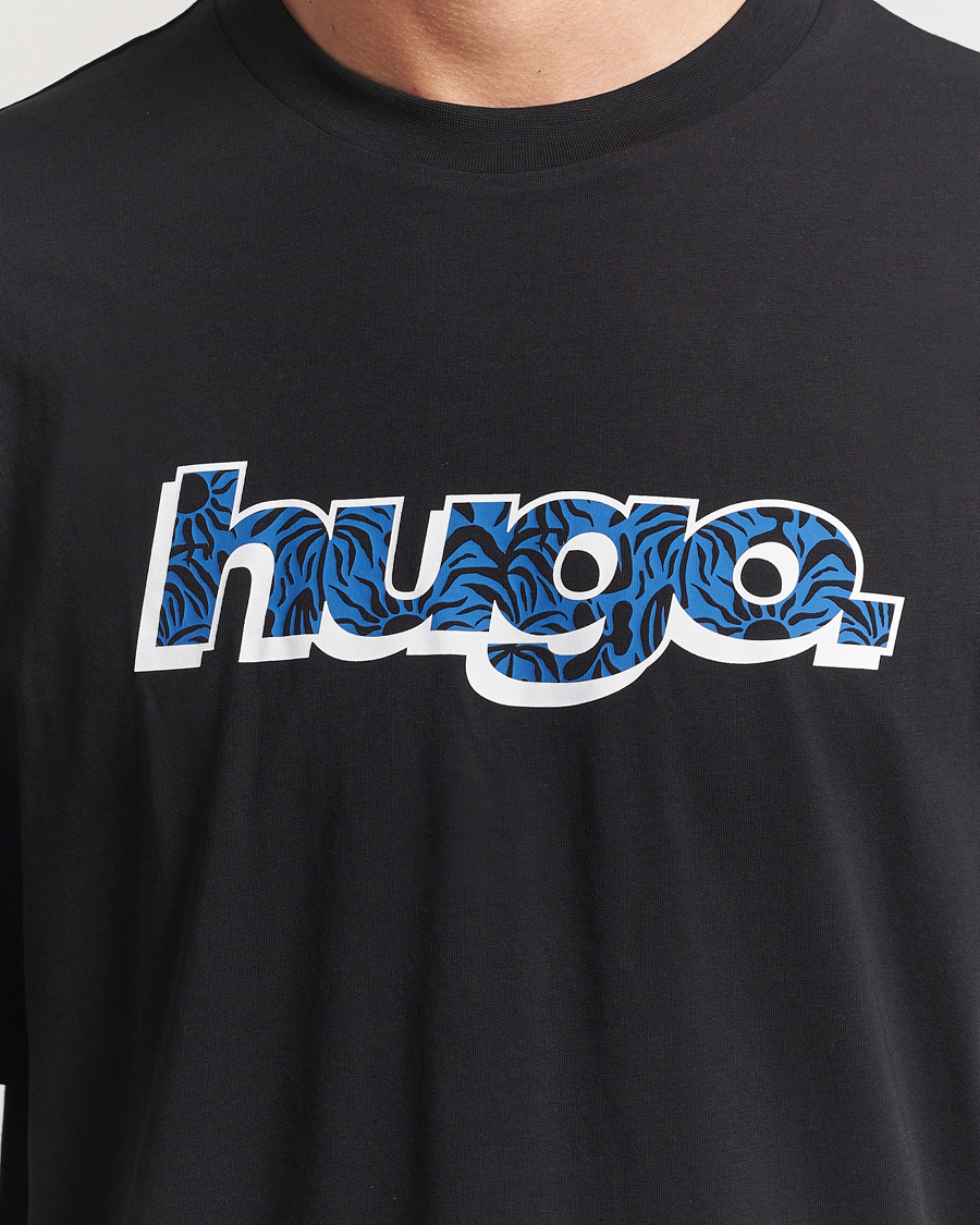 Herren | T-Shirts | HUGO | Nugibol 3D Logo Crew Neck T-Shirt Black