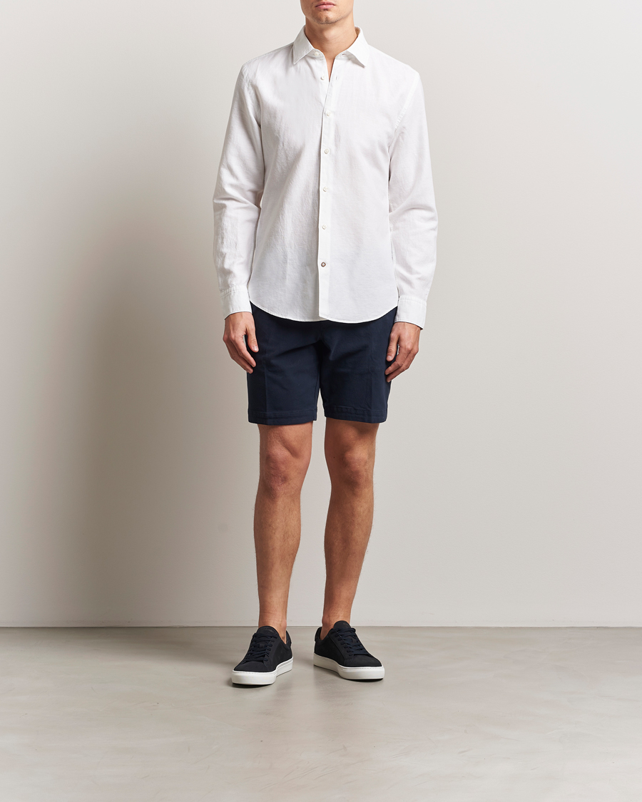 Herren | Shorts | BOSS BLACK | Slice Structured Cotton Shorts Dark Blue