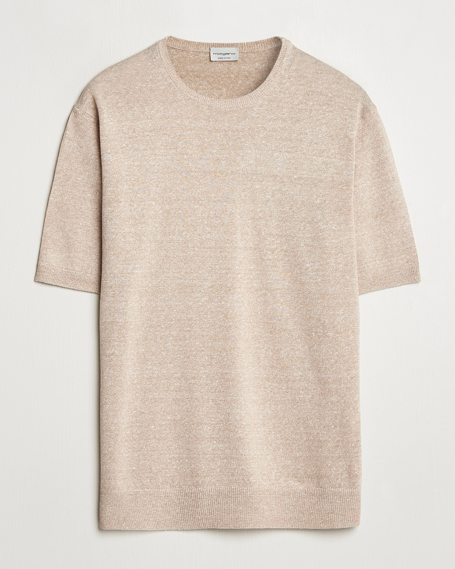 Herren | T-Shirts | Morgano | Linen/Cotton T-Shirt Beige