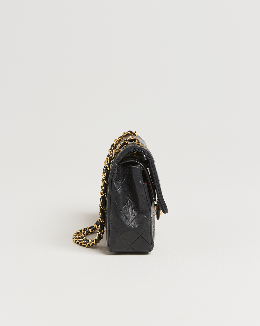 Herren | Chanel Pre-Owned Classic Medium Double Flap Bag Lambskin Black | Chanel Pre-Owned | Classic Medium Double Flap Bag Lambskin Black