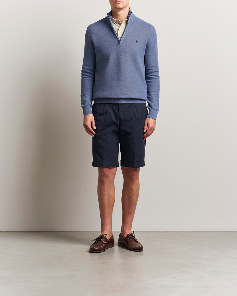 Herren | Pullover | Polo Ralph Lauren | Half Zip Cotton Pullover Capri Blue
