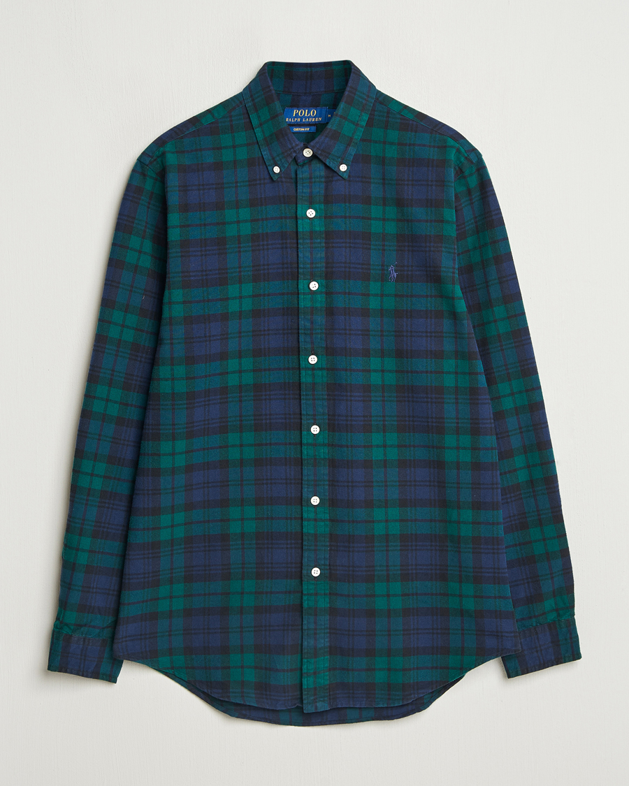 Herren | Hemden | Polo Ralph Lauren | Custom Fit Checked Oxford Shirt Navy/Green Multi