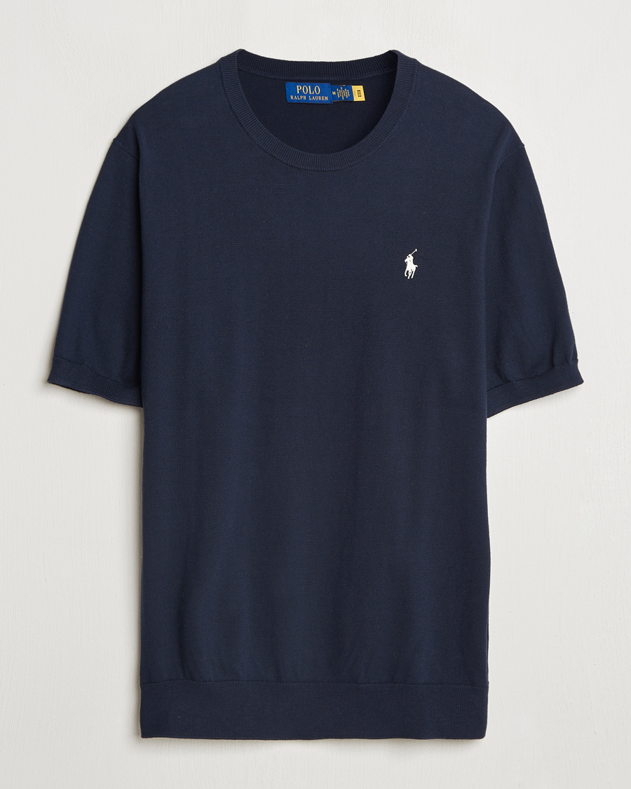 Herren | T-Shirts | Polo Ralph Lauren | Knitted Short Sleeve T-Shirt Hunter Navy