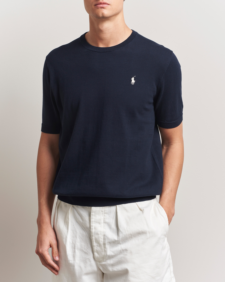 Herren | T-Shirts | Polo Ralph Lauren | Knitted Short Sleeve T-Shirt Hunter Navy