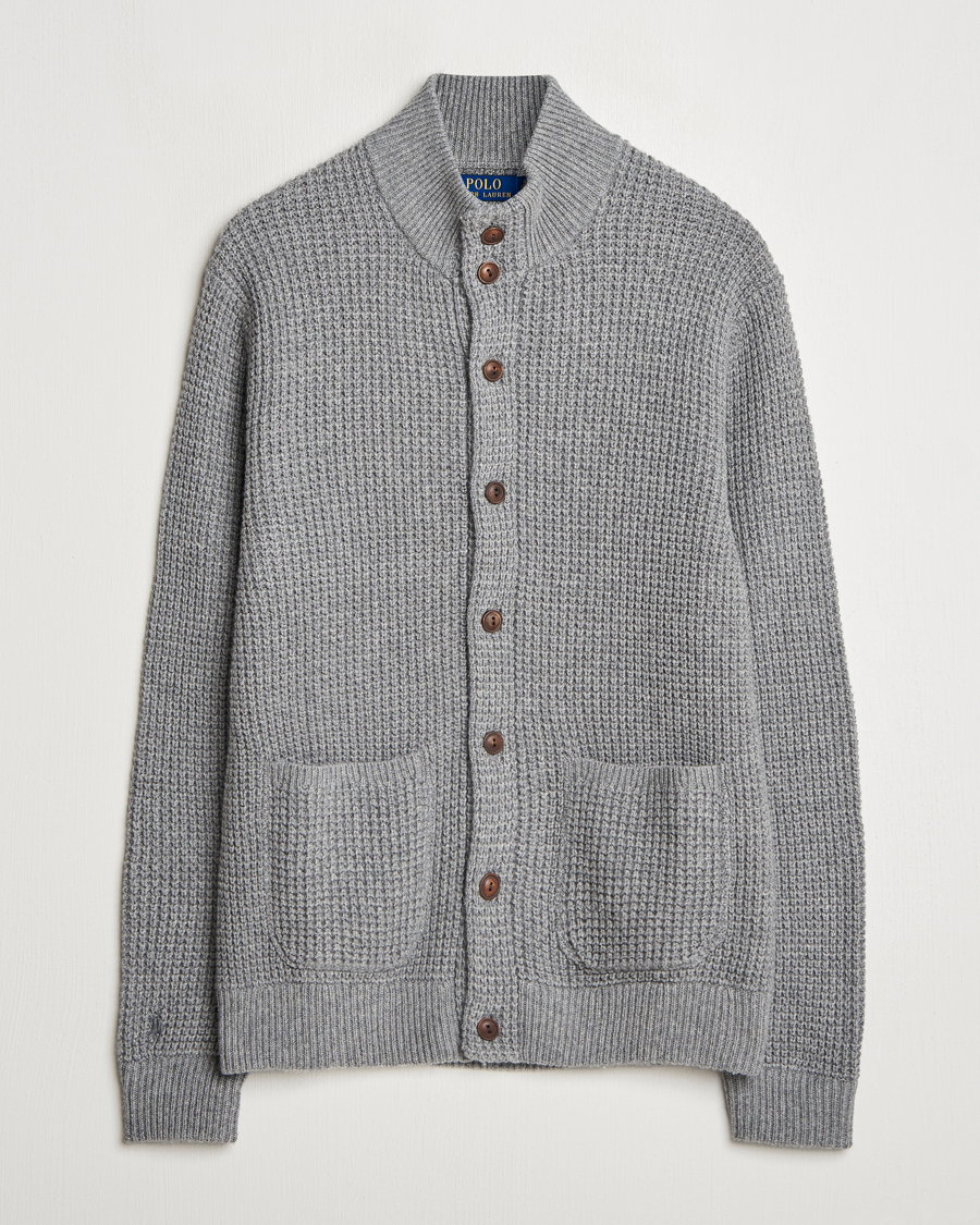 Herren | Pullover | Polo Ralph Lauren | Cotton/Wool Button Cardigan Fawn Grey Heather