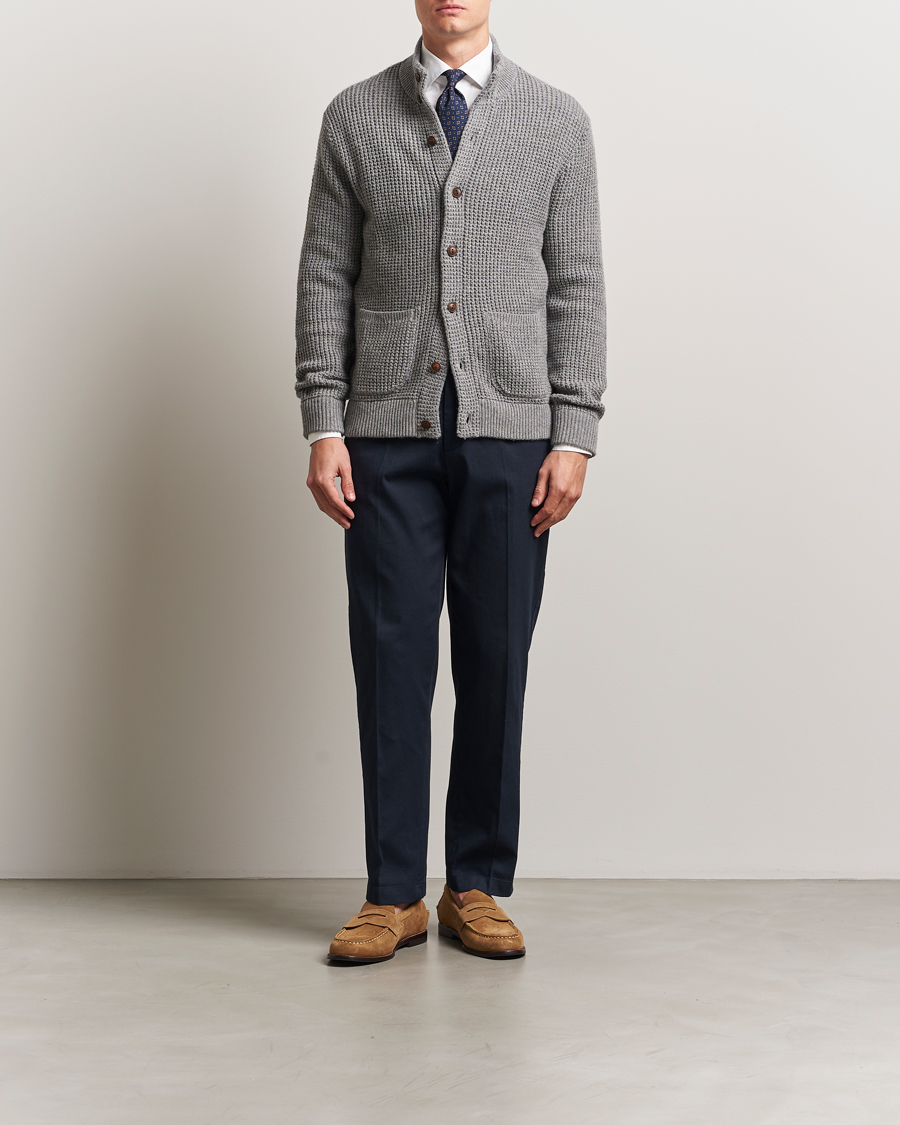 Herren | Pullover | Polo Ralph Lauren | Cotton/Wool Button Cardigan Fawn Grey Heather