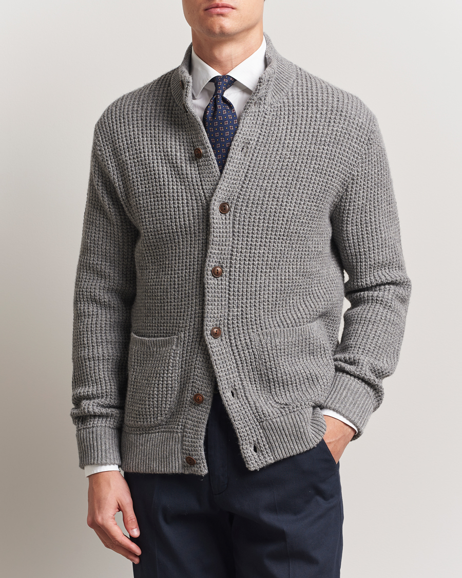Herren | Pullover | Polo Ralph Lauren | Cotton/Wool Button Cardigan Fawn Grey Heather