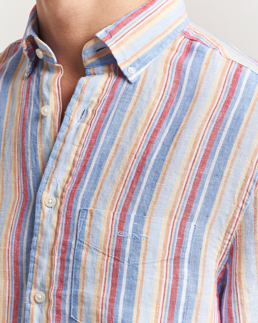 Herren | Hemden | GANT | Regular Fit Linen Striped Shirt Multi
