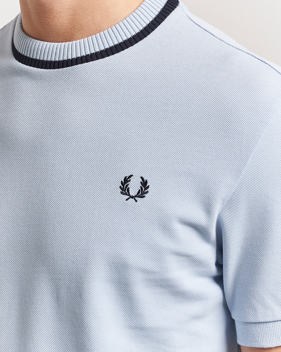Herren | T-Shirts | Fred Perry | Pique Crew Neck T-Shirt Light Smoke