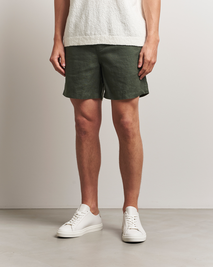 Herren | Shorts | Samsøe Samsøe | Jabari Linen Drawstring Shorts Climbing Ivy