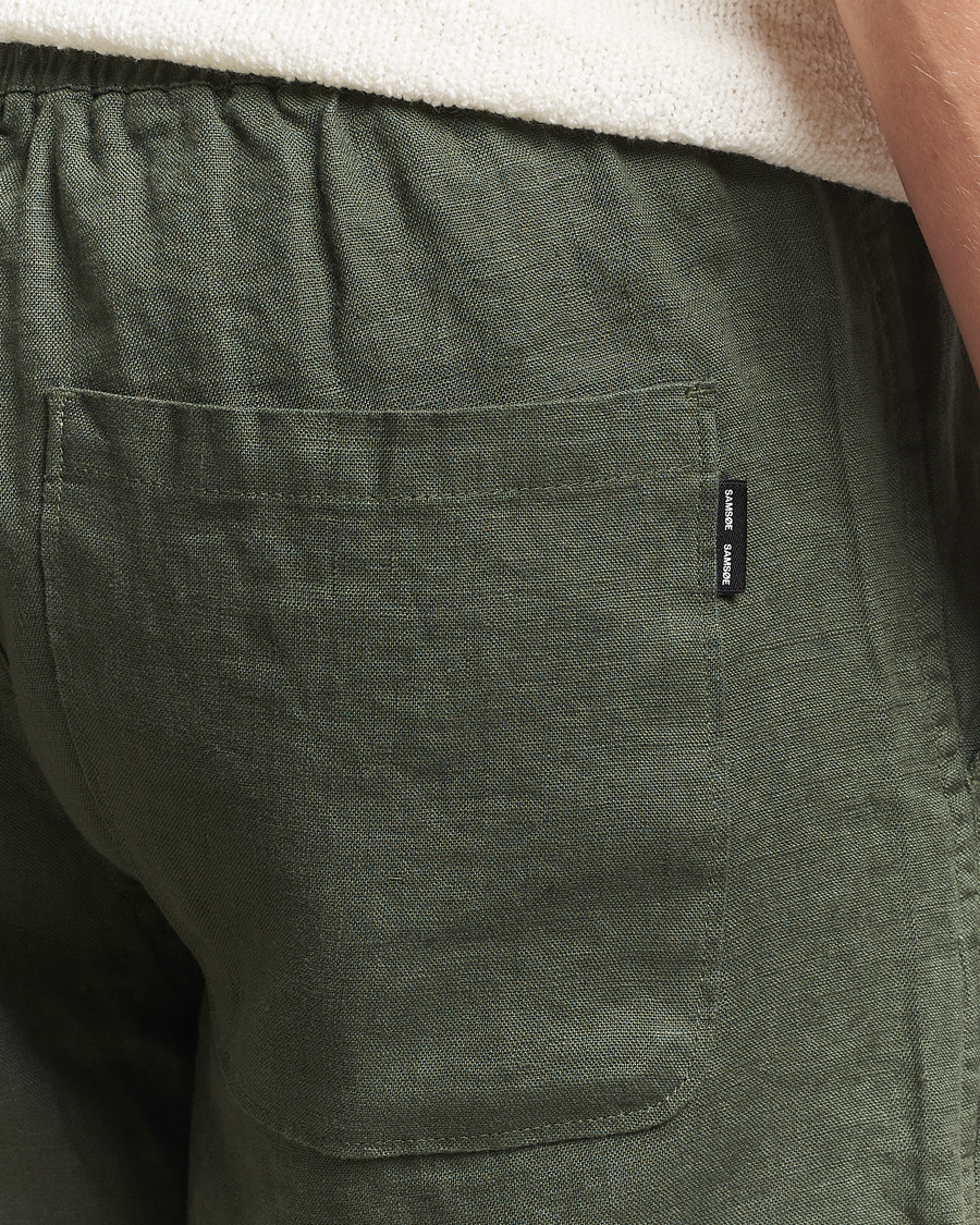 Herren | Shorts | Samsøe Samsøe | Jabari Linen Drawstring Shorts Climbing Ivy