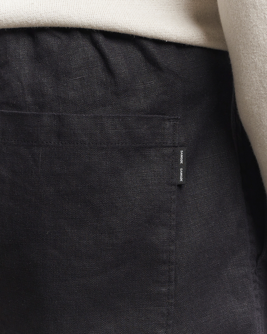 Herren | Shorts | Samsøe Samsøe | Jabari Linen Drawstring Shorts Black
