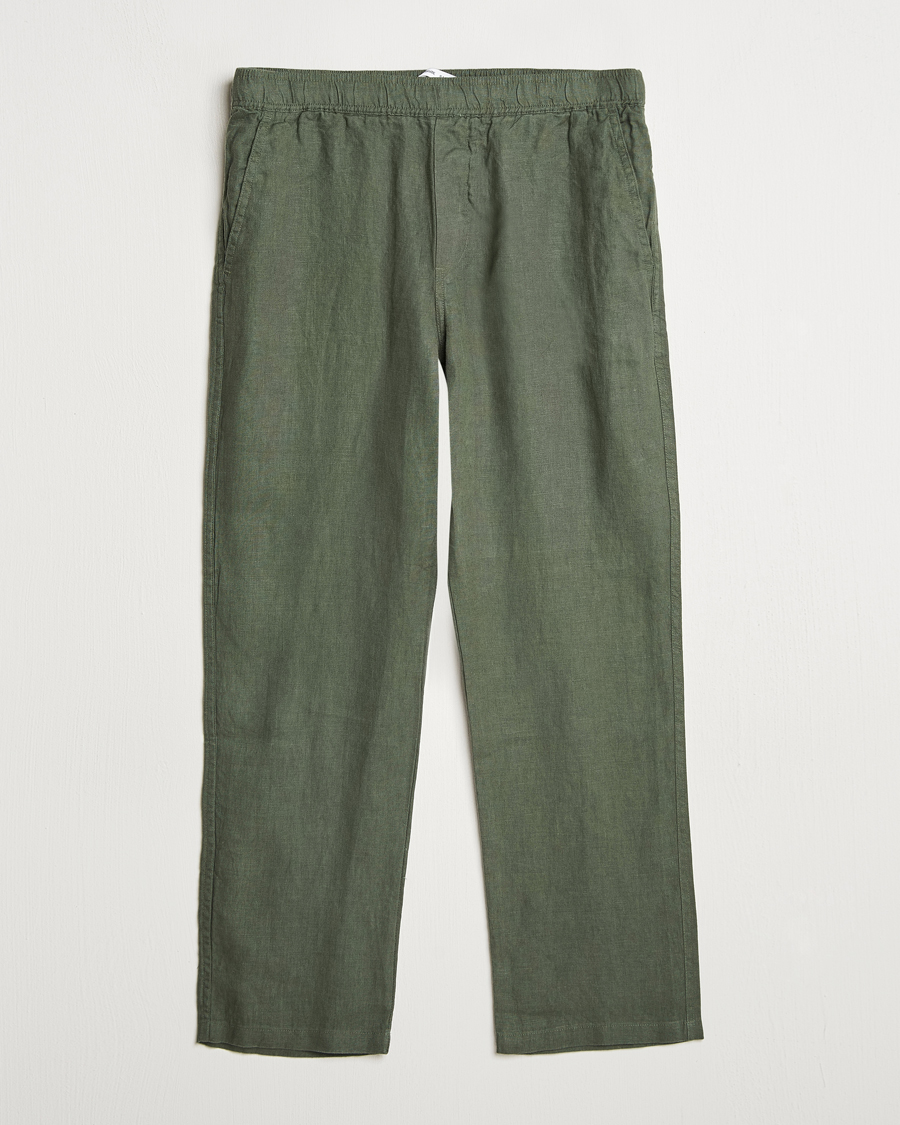 Herren | Hosen | Samsøe Samsøe | Jabari Linen Drawstring Trousers Climbing Ivy