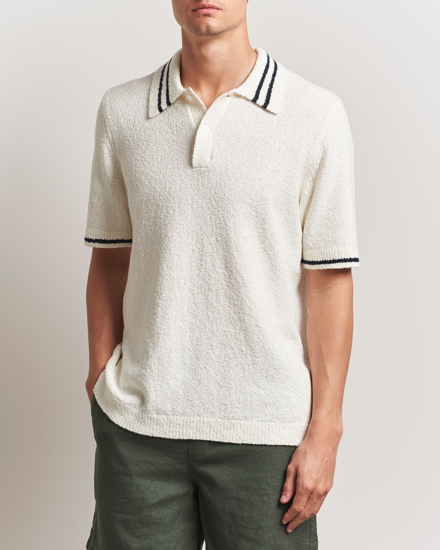 Herren | Poloshirts | Samsøe Samsøe | Pedro Tipped Knitted Polo Clear Cream