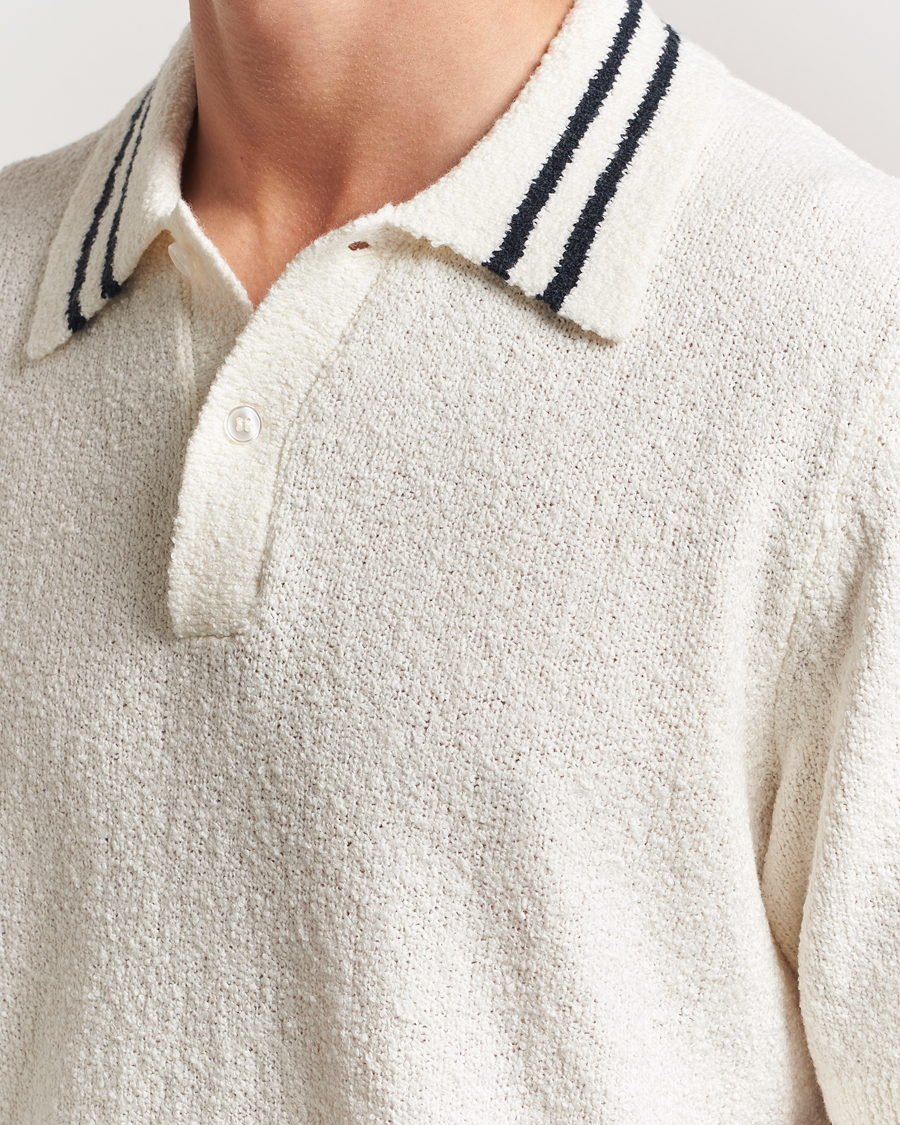 Herren | Poloshirts | Samsøe Samsøe | Pedro Tipped Knitted Polo Clear Cream
