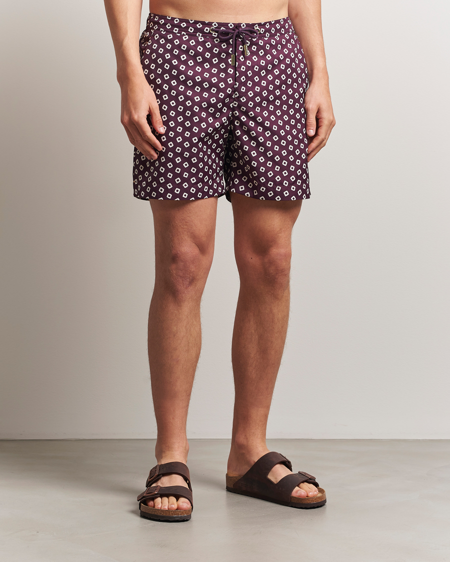Herren | Badehosen | Orlebar Brown | Bulldog Lumina Drawcord Swimshorts Damson/Latte