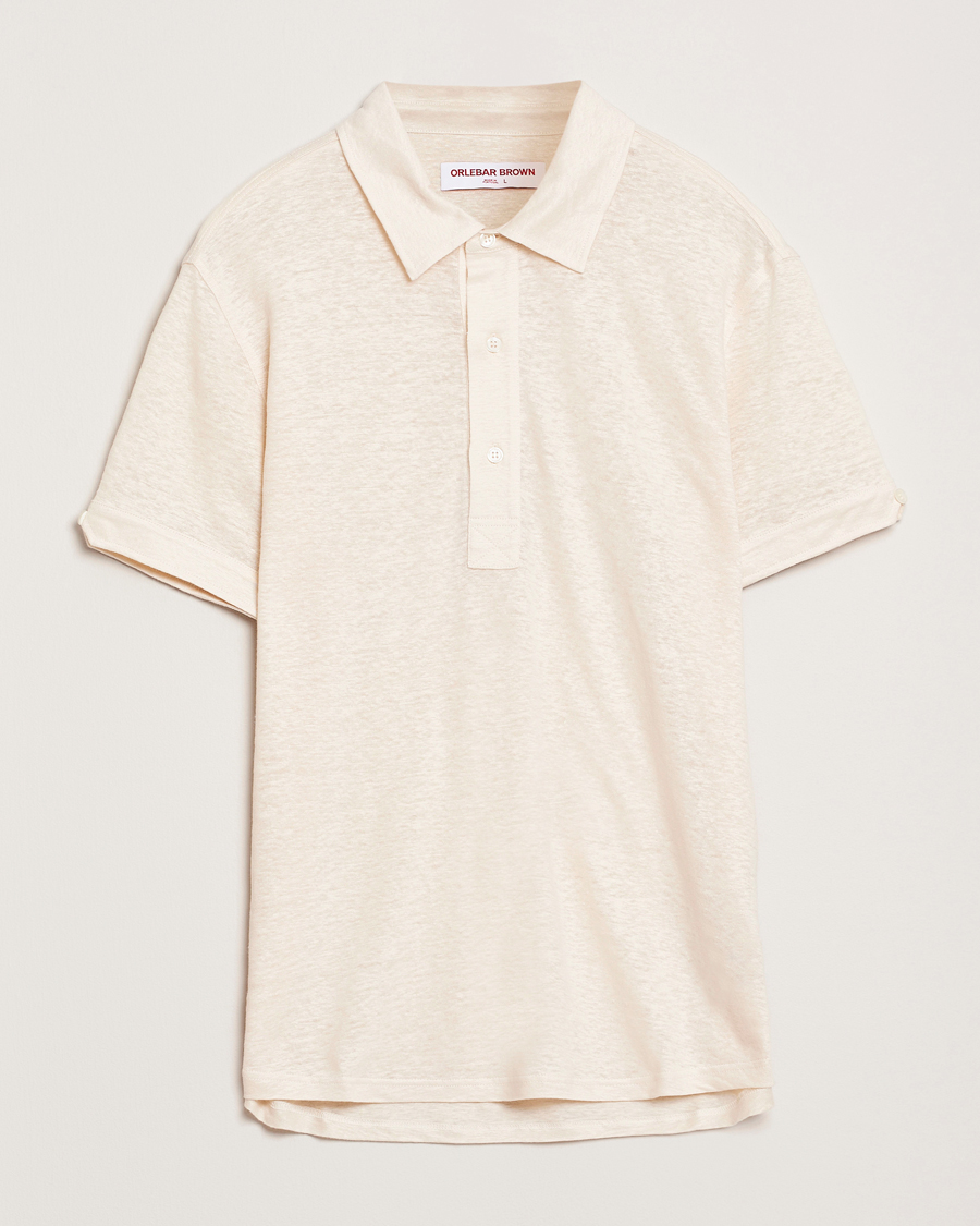 Herren | Poloshirts | Orlebar Brown | Sebastian Linen Polo Latte