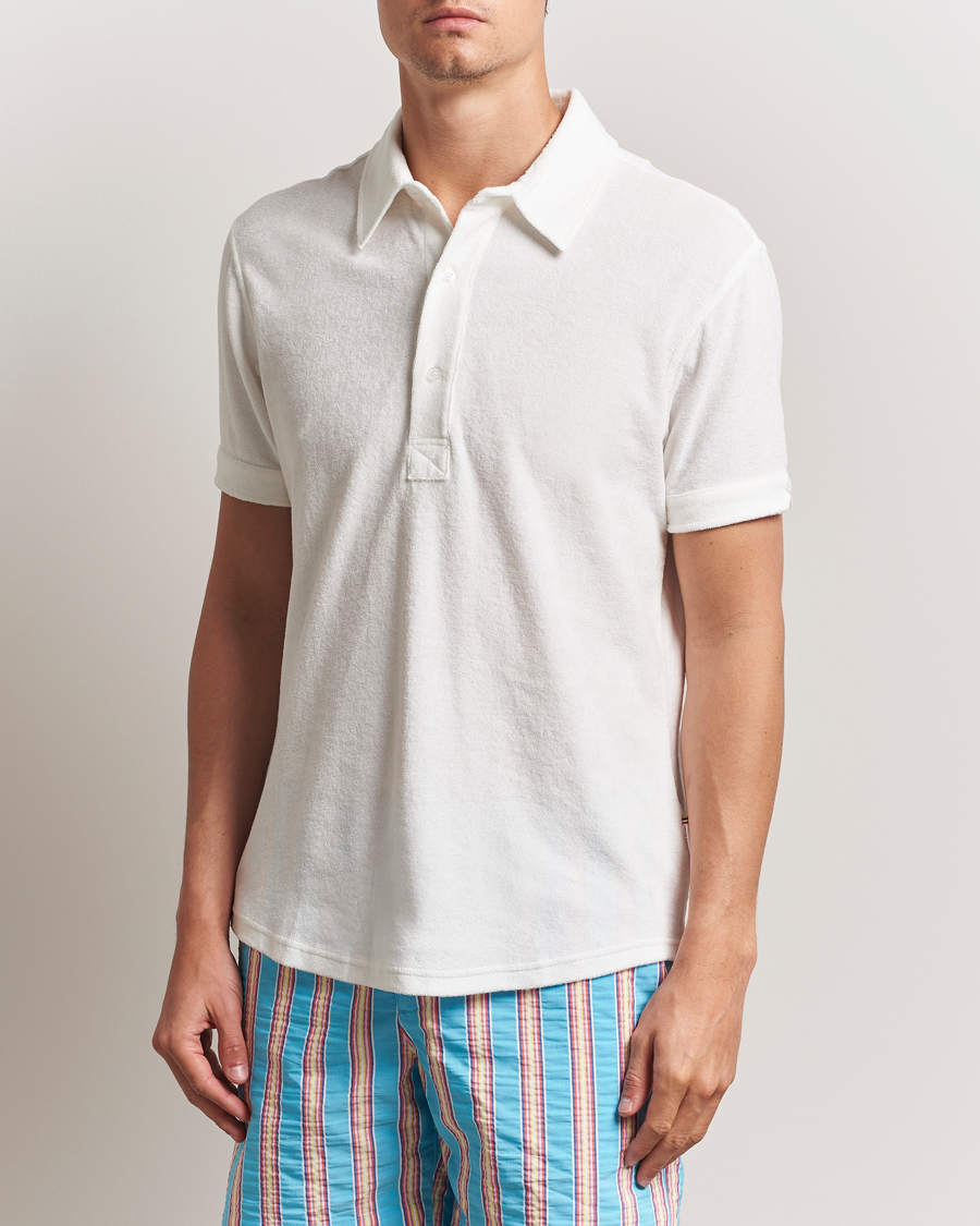 Herren | Poloshirts | Orlebar Brown | Sebastian Tailored Towelling Polo White