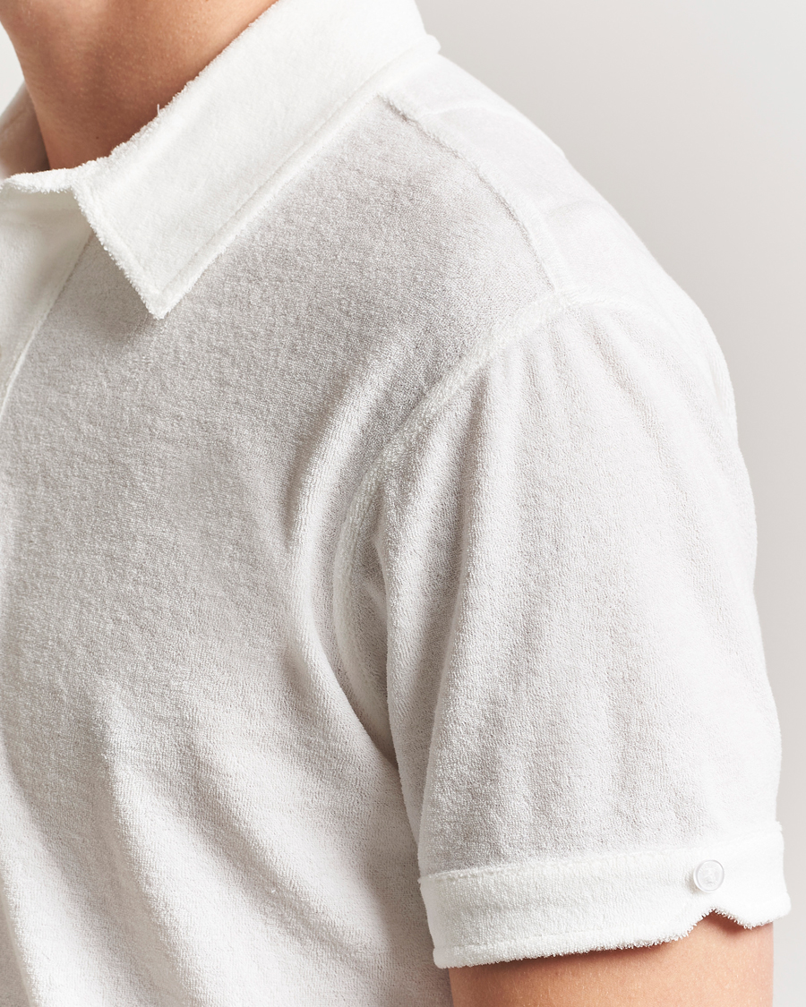 Herren | Poloshirts | Orlebar Brown | Sebastian Tailored Towelling Polo White