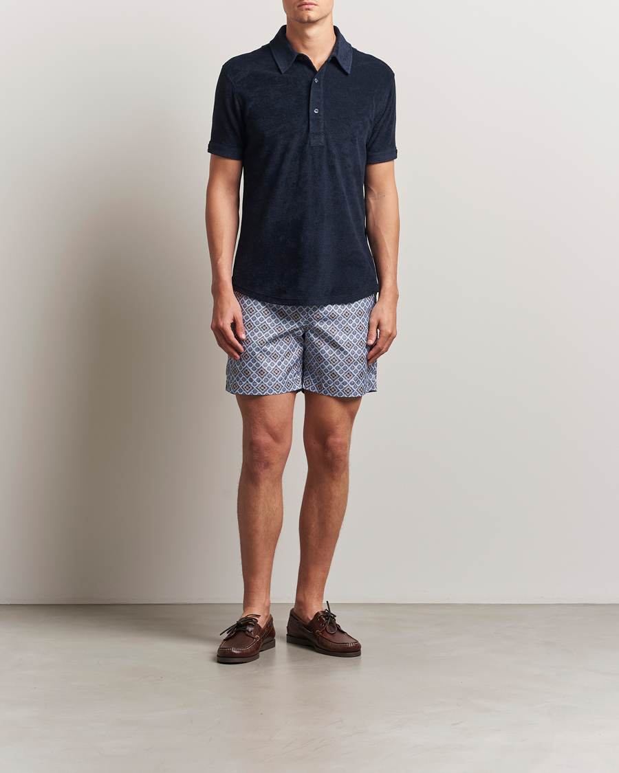 Herren | Poloshirts | Orlebar Brown | Sebastian Tailored Towelling Polo Night Iris