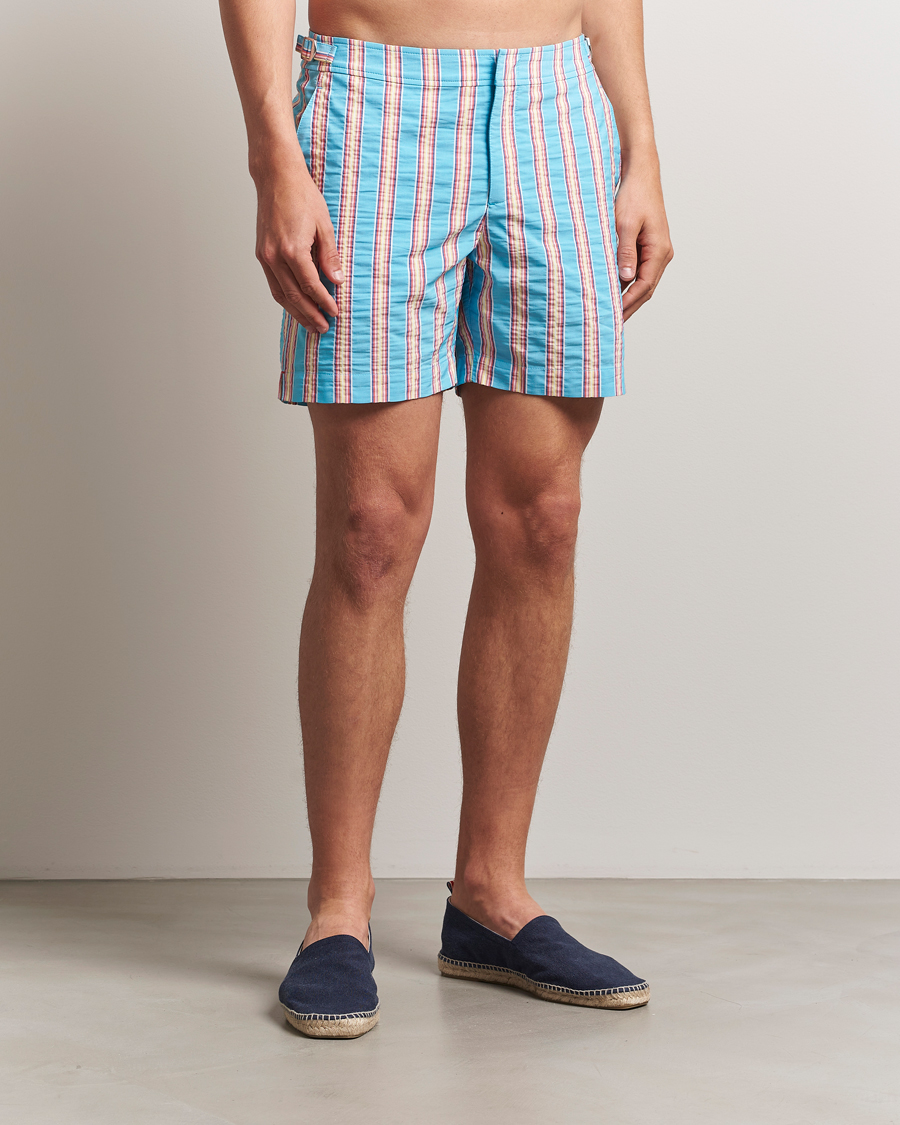 Herren | Badehosen | Orlebar Brown | Bulldog Deckchair Stripe Swimshorts Blue Multi