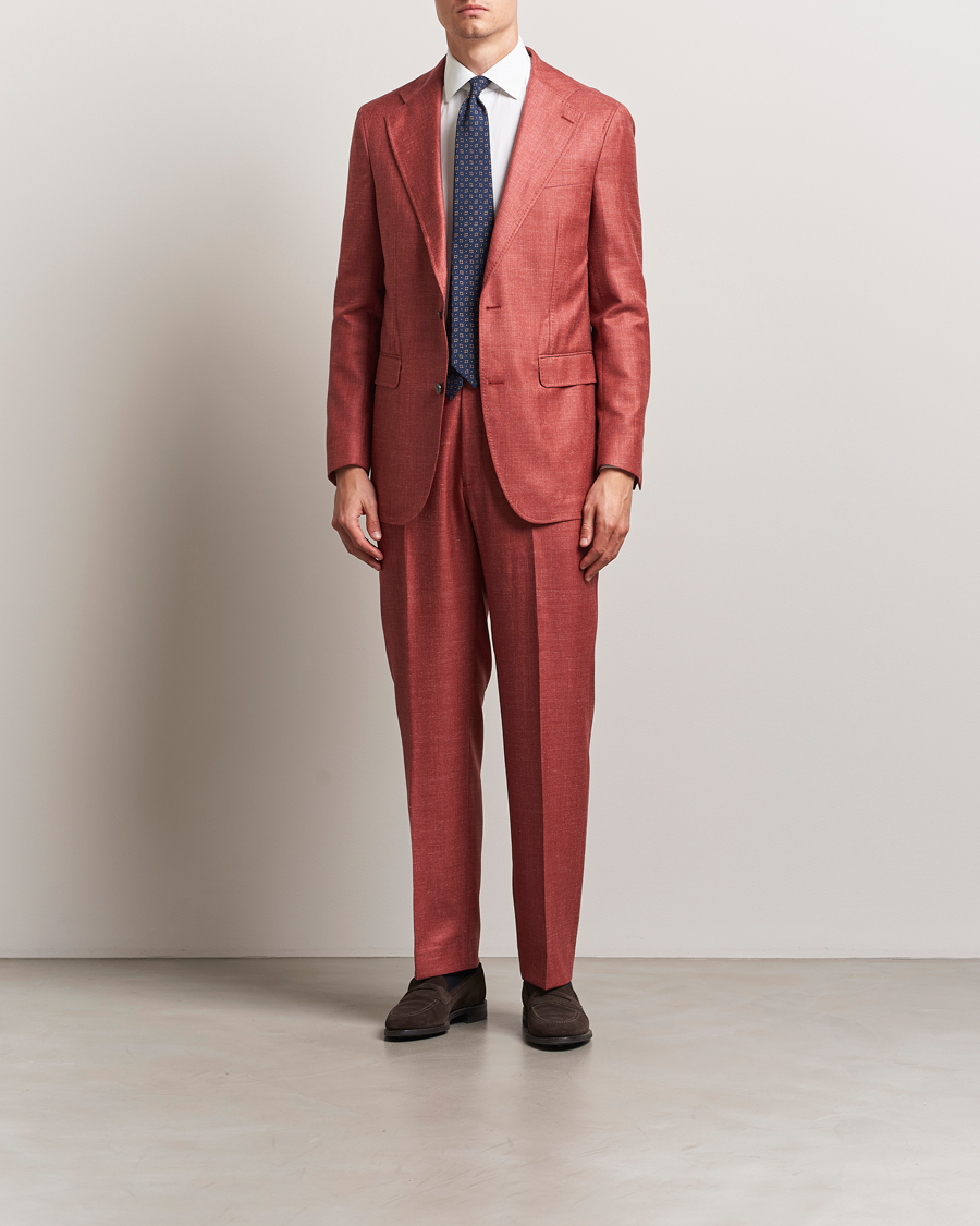 Herren | Sakkos | Oscar Jacobson | Fellow EVO Wool/Silk/Linen Blazer Red