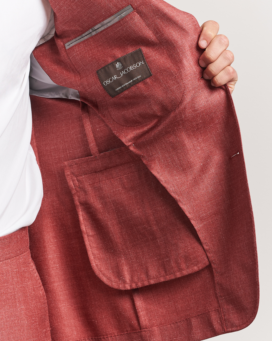 Herren | Sakkos | Oscar Jacobson | Fellow EVO Wool/Silk/Linen Blazer Red