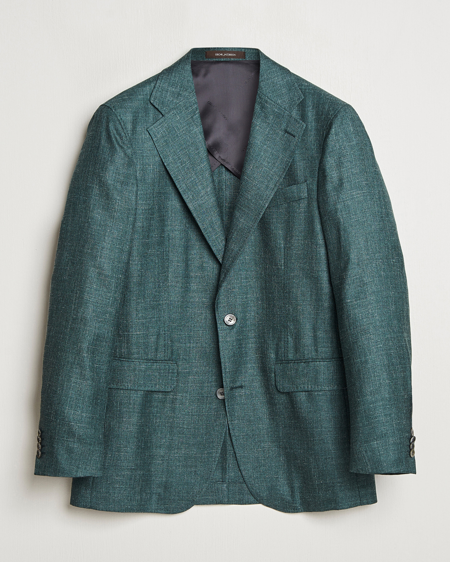 Herren | Sakkos | Oscar Jacobson | Fellow EVO Wool/Silk/Linen Blazer Green