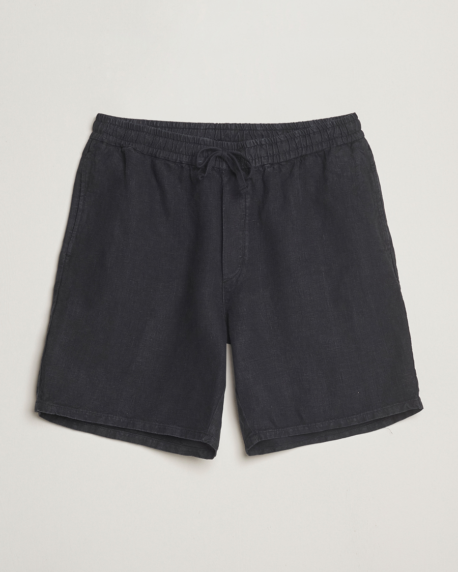 Herren | Shorts | A Day's March | Ipu Linen Drawstring Shorts Off Black